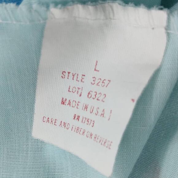 Vintage Its A Charm Long Robe Size Large Pastel Blue Floral Print - Picture 8 of 13